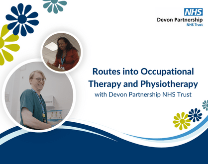 NHS career development graphic about routes into Physiotherapy and Occupational Therapy